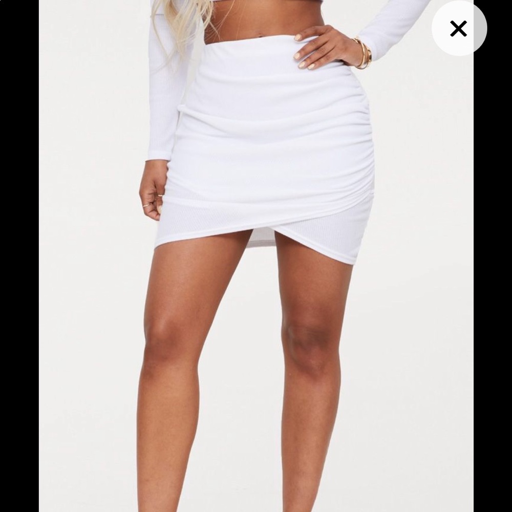 White Pretty Little Thing tight skirt